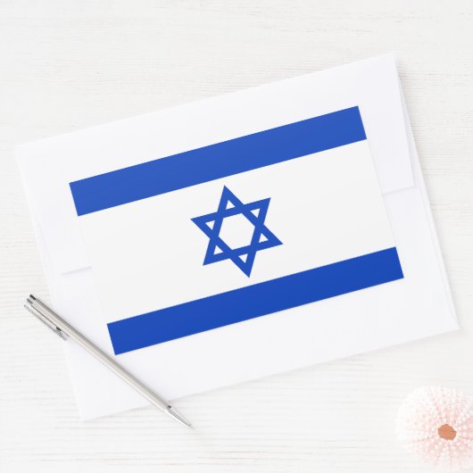 Israëlische vlag rechthoekige sticker (Envelop)