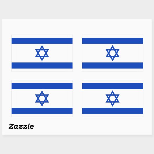 Israëlische vlag rechthoekige sticker (Vel)