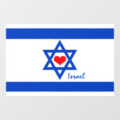 Israëlische vlag, Rode Hart & Israël patriotten / Raamsticker (Vel)