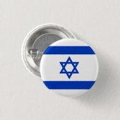 Israëlische vlag ronde button 3,2 cm (Voorkant /achterkant)