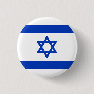 Israëlische vlag ronde button 3,2 cm