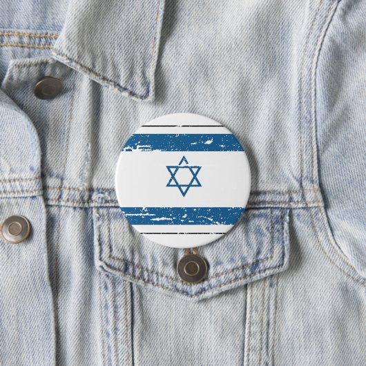  Israëlische vlag Ronde Button 7,6 Cm (In situ)