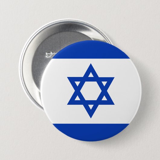 Israëlische vlag ronde button 7,6 cm (Voorkant /achterkant)