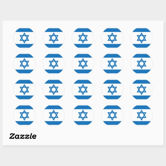 Israëlische vlag ronde sticker (Vel)