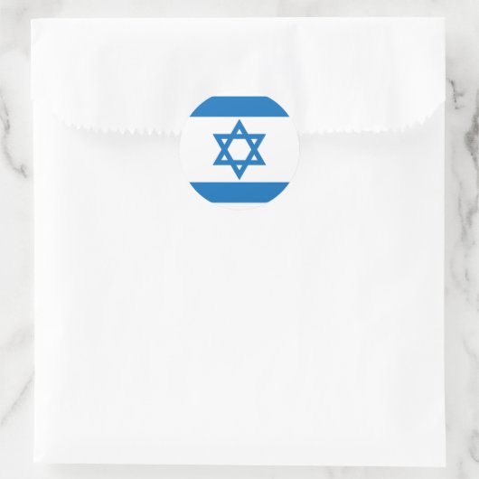 Israëlische vlag ronde sticker (Tas)