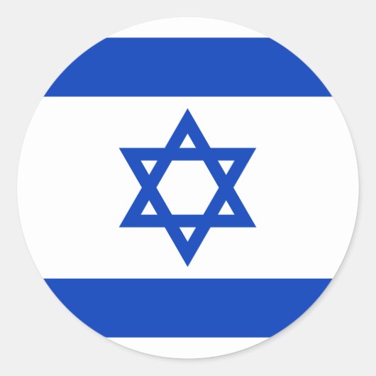 Israëlische vlag ronde sticker (Voorkant)
