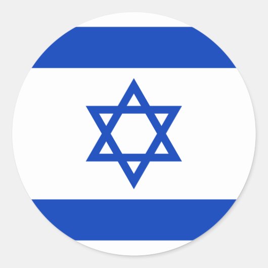 Israëlische vlag ronde sticker (Voorkant)
