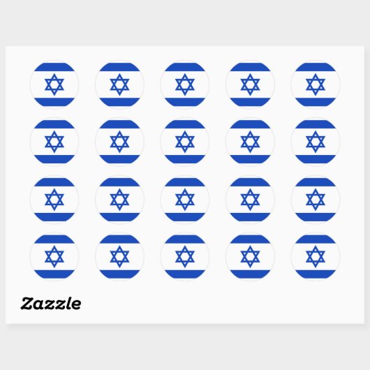 Israëlische vlag ronde sticker (Vel)