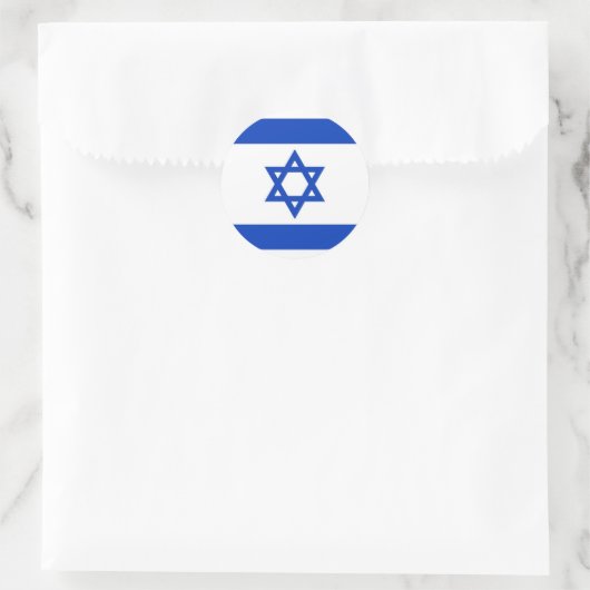 Israëlische vlag ronde sticker (Tas)