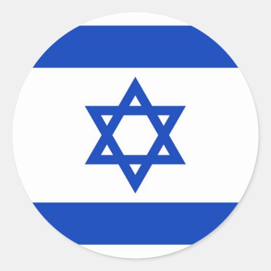 Israëlische vlag ronde sticker (Voorkant)