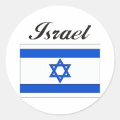 Israëlische vlag ronde sticker (Voorkant)