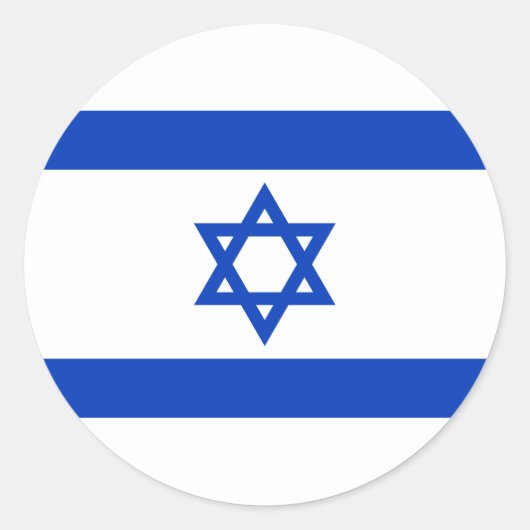 Israëlische vlag ronde sticker (Voorkant)