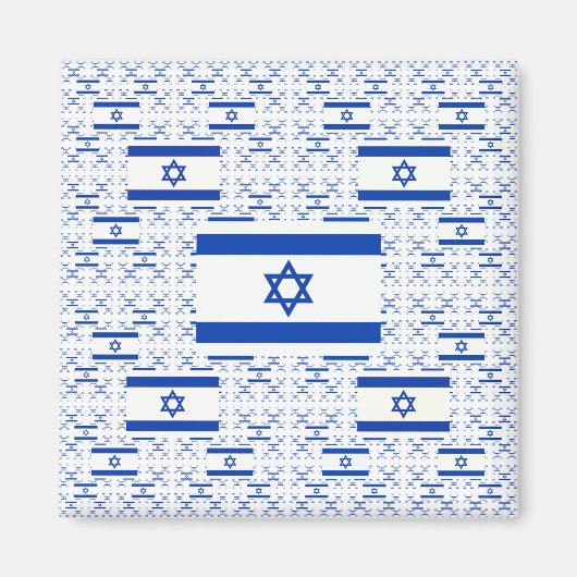 Israëlische vlag - ster van David - in lagen Magneet (Voorkant)