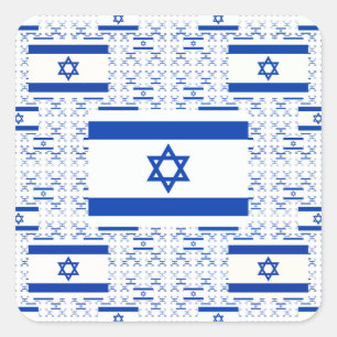 Israëlische vlag - ster van David - in lagen Vierkante Sticker