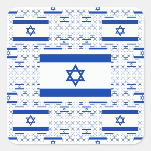 Israëlische vlag - ster van David - in lagen Vierkante Sticker (Voorkant)