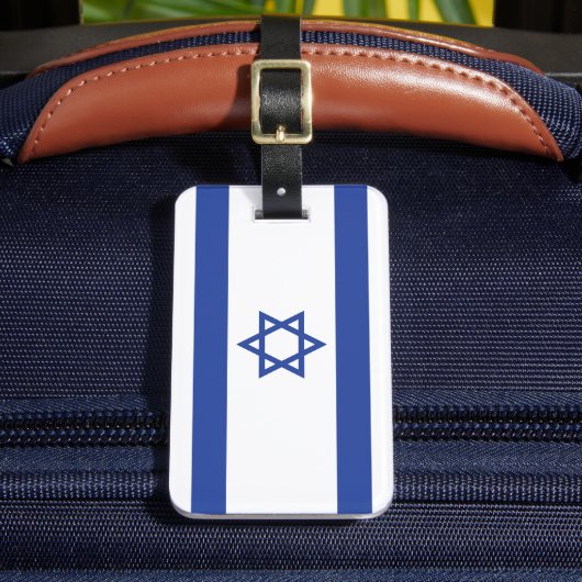 Israëlische vlag, ster van David Judaism Jewish Bagagelabel (Voorkant Insitu 2)