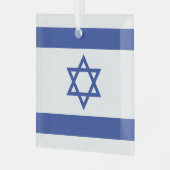 Israëlische vlag, ster van David Judaism Jewish Glas Ornament (Voorkant links)