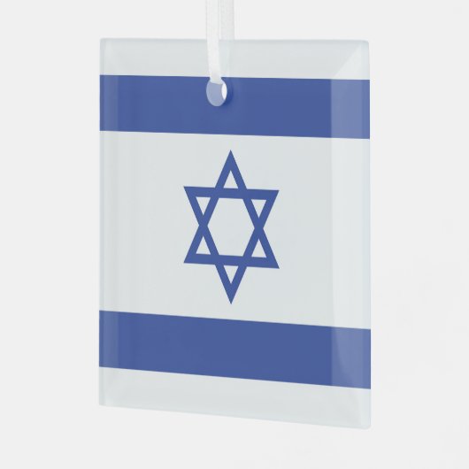 Israëlische vlag, ster van David Judaism Jewish Glas Ornament (Voorkant links)