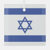 Israëlische vlag, ster van David Judaism Jewish Glas Ornament (Voorkant)