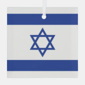 Israëlische vlag, ster van David Judaism Jewish Glas Ornament (Achterkant)