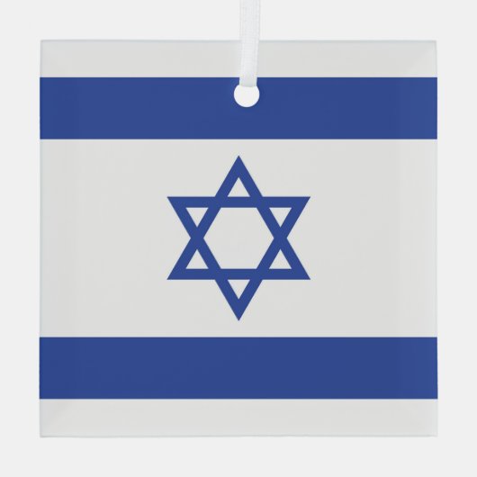 Israëlische vlag, ster van David Judaism Jewish Glas Ornament (Achterkant)
