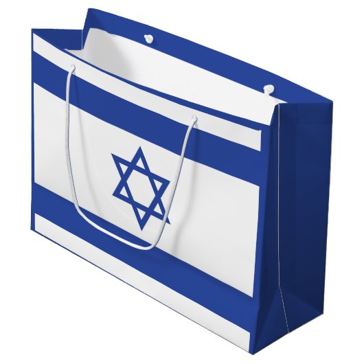 Israëlische vlag, ster van David Judaism Jewish Groot Cadeauzakje (Voorkant Gekanteld)