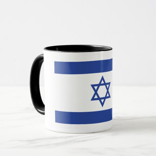 Israëlische vlag, ster van David Judaism Jewish Mok (Voorkant links)