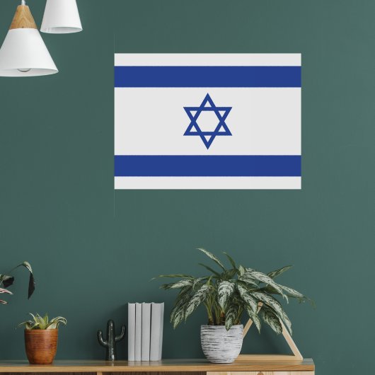 Israëlische vlag, ster van David Judaism Jewish Poster (Woonkamer 1)