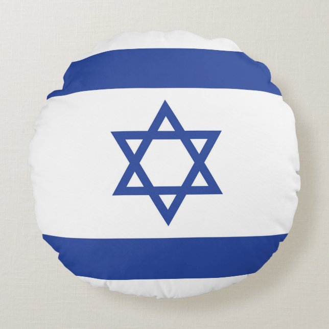 Israëlische vlag, ster van David Judaism Jewish Rond Kussen (Voorkant)