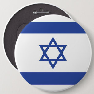 Israëlische vlag, ster van David Judaism Jewish Ronde Button 6,0 Cm