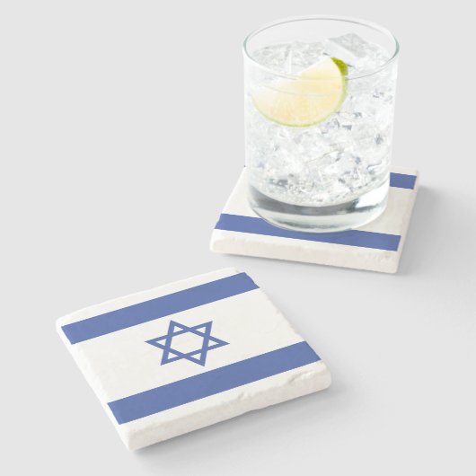 Israëlische vlag, ster van David Judaism Jewish Stenen Onderzetter (Zijkant)