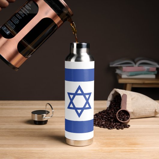 Israëlische vlag, ster van David Judaism Jewish Waterfles (Koffie)