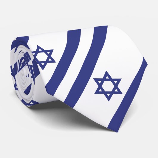 Israëlische vlag stropdas (Opgerold)