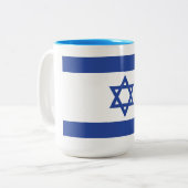 Israëlische vlag tweekleurige koffiemok (Voorkant links)