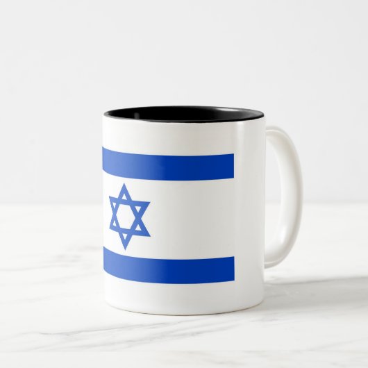 Israëlische vlag tweekleurige koffiemok (Voorkant rechts)