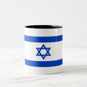 Israëlische vlag tweekleurige koffiemok
