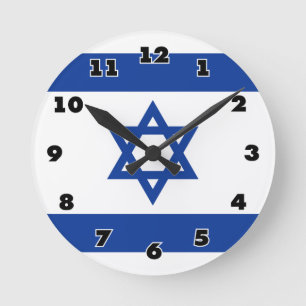 Israëlische vlag van Israël aangepaste klok rond d