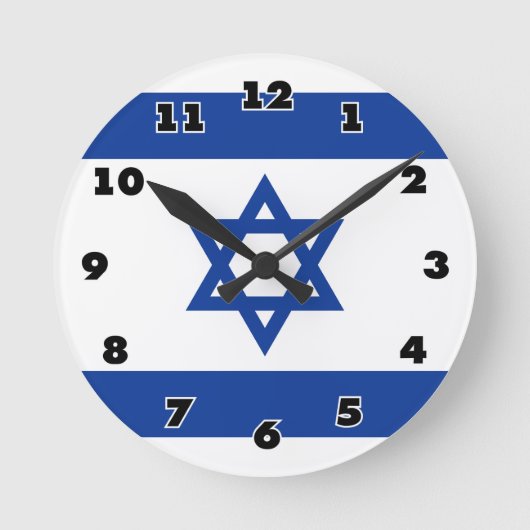 Israëlische vlag van Israël aangepaste klok rond d (Voorkant)