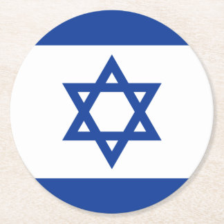 Israëlische vlag van Israëlische papierdrankenkust Ronde Kartonnen Onderzetter
