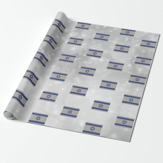 Israëlische vlag van Zion Blue Silver Cadeaupapier (Uitgerold)