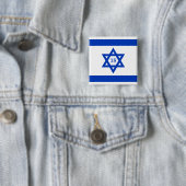 Israëlische vlag vierkante button 5,1 cm (In situ)