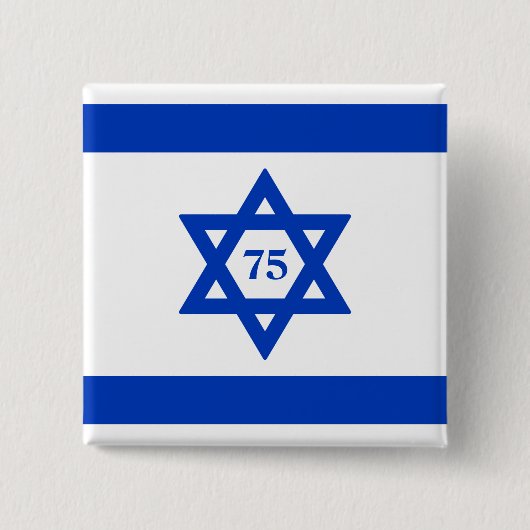 Israëlische vlag vierkante button 5,1 cm (Voorkant)