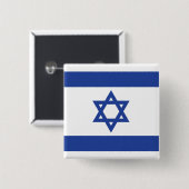 Israëlische vlag vierkante button 5,1 cm (Voorkant /achterkant)