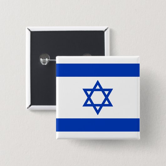 Israëlische vlag vierkante button 5,1 cm (Voorkant /achterkant)