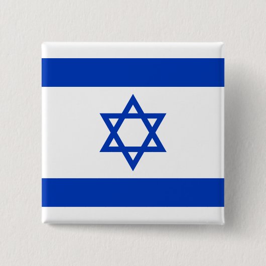 Israëlische vlag vierkante button 5,1 cm (Voorkant)