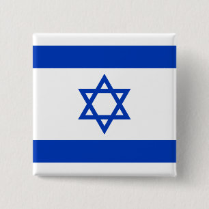 Israëlische vlag vierkante button 5,1 cm