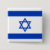 Israëlische vlag vierkante button 5,1 cm (Voorkant)