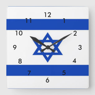 Israëlische vlag vierkante klok