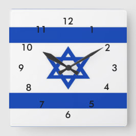Israëlische vlag vierkante klok