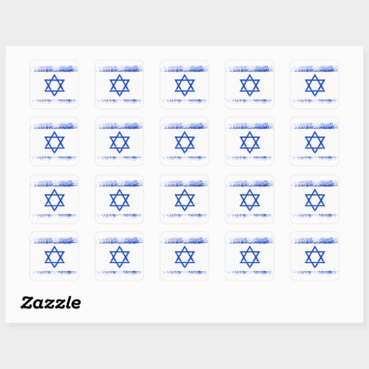 Israëlische vlag vierkante sticker (Vel)